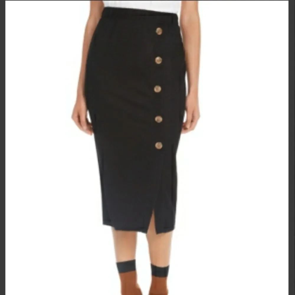 BCX Juniors' Textured-Knit Side-Button Skirt Sz Sm